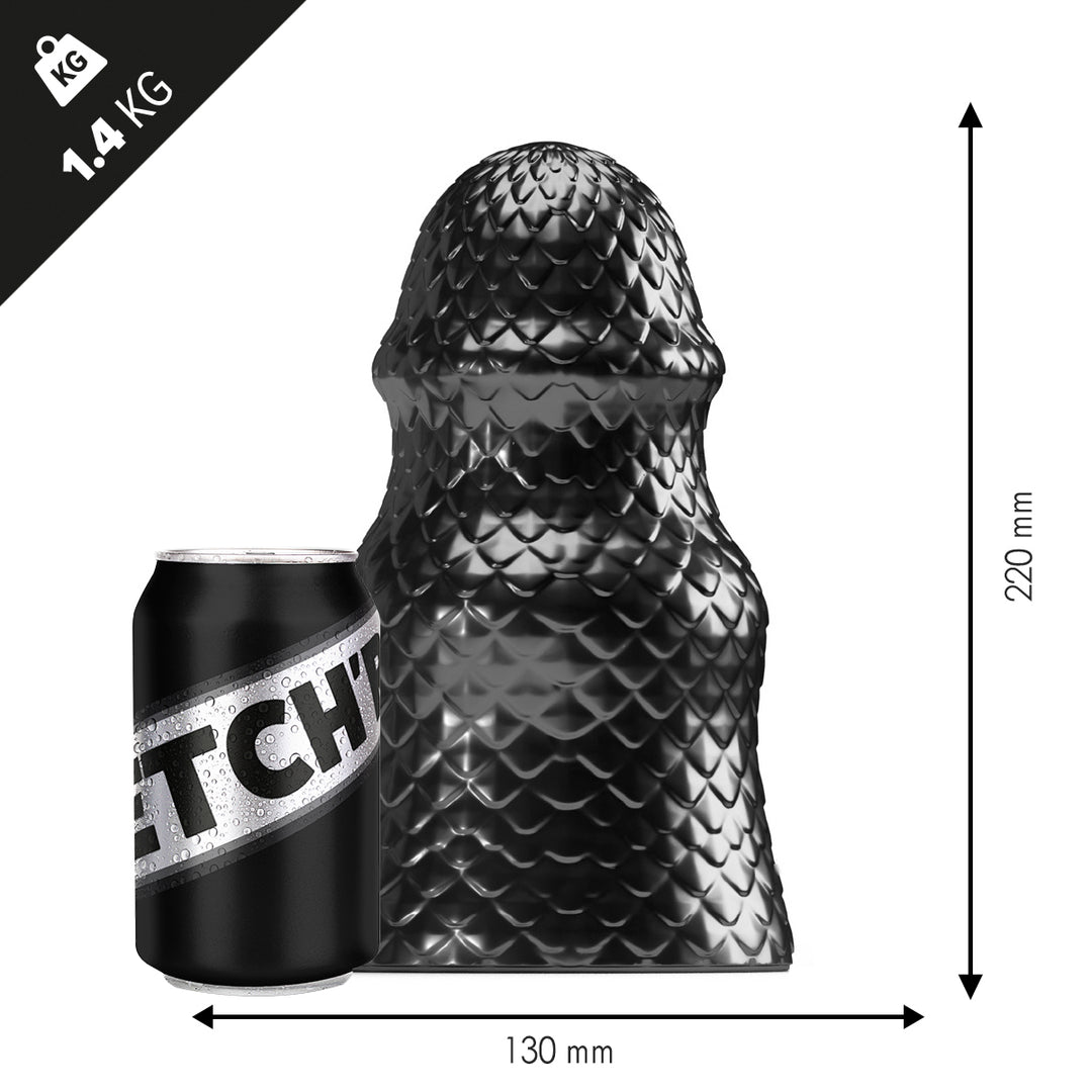 STRETCH'R Scaly Butt Plug Large - Black Metallic