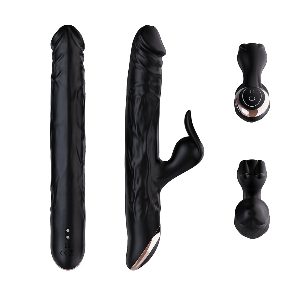 Winyi Terry 2 Thrusting Silicone Dildo - Black