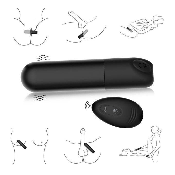 Winyi Rick Remote Mini Bullet Vibrator - Black