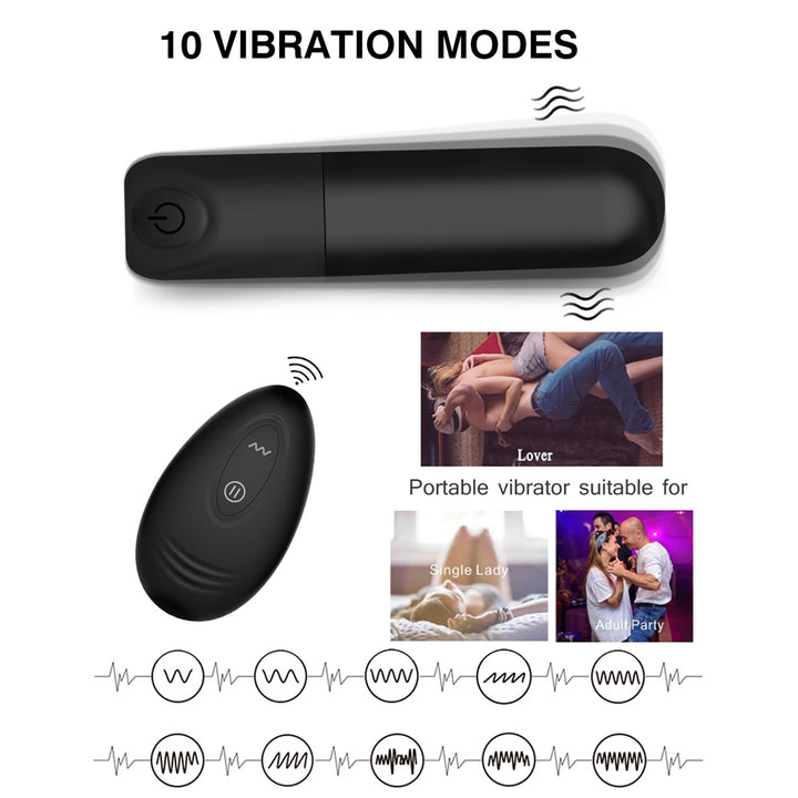 Winyi Rick Remote Mini Bullet Vibrator - Black