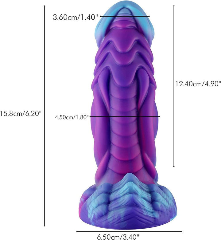 HiSmith Waldolo Silicone Kaatje Dildo 6.2 Inch - Purple/Blue