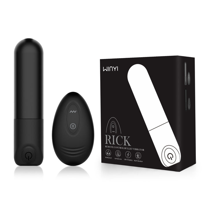 Winyi Rick Remote Mini Bullet Vibrator - Black