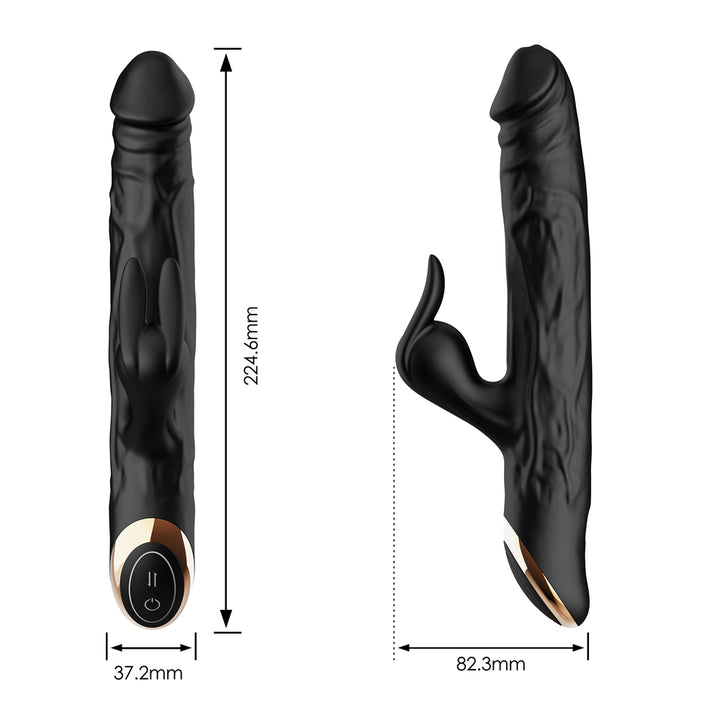 Winyi Terry 2 Thrusting Silicone Dildo - Black