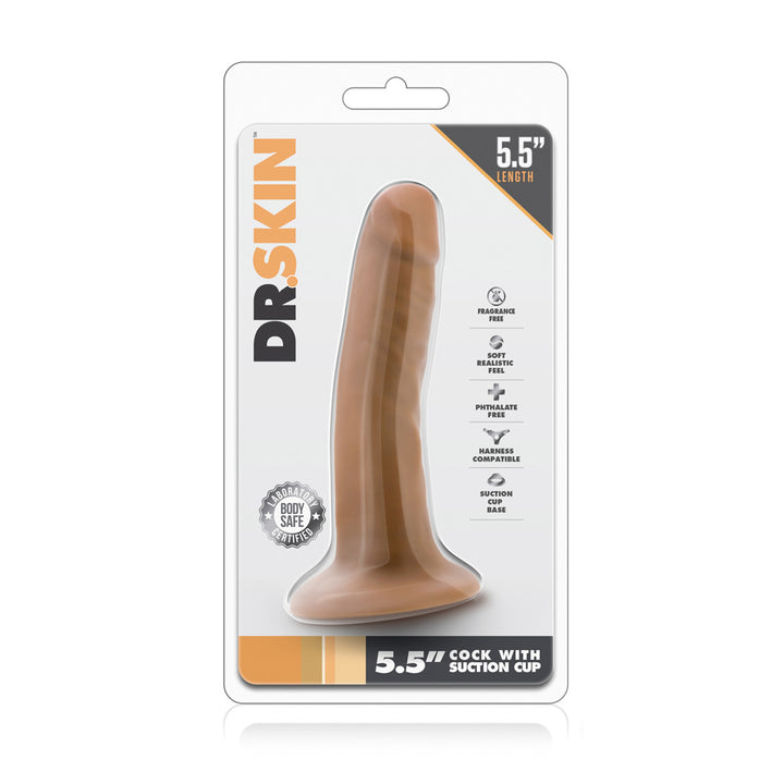 Blush Dr Skin 5.5 Inch Cock With Suction Cup - Mocha