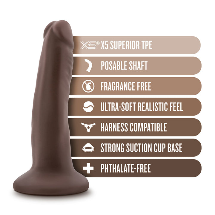 Blush Dr Skin Plus 5 Inch Posable Dildo - Chocolate