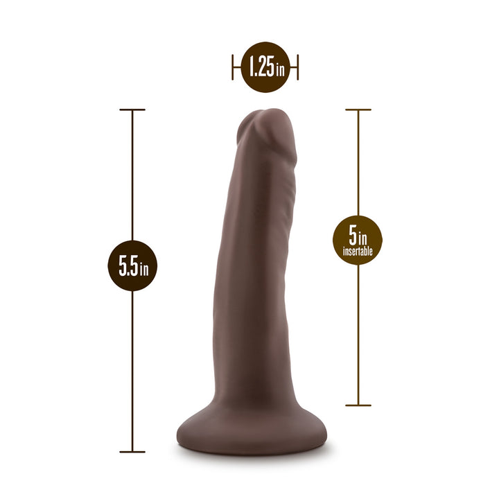 Blush Dr Skin Plus 5 Inch Posable Dildo - Chocolate