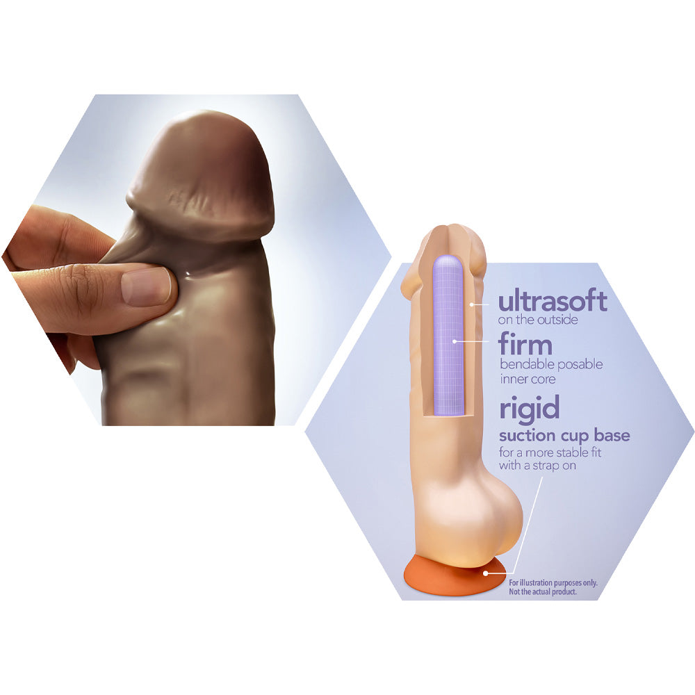 Blush Dr Skin Plus 5 Inch Posable Dildo - Chocolate