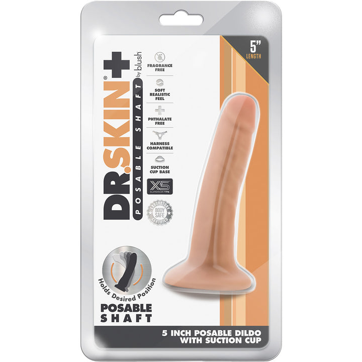 Blush Dr Skin Plus 5 Inch Posable Dildo - Vanilla