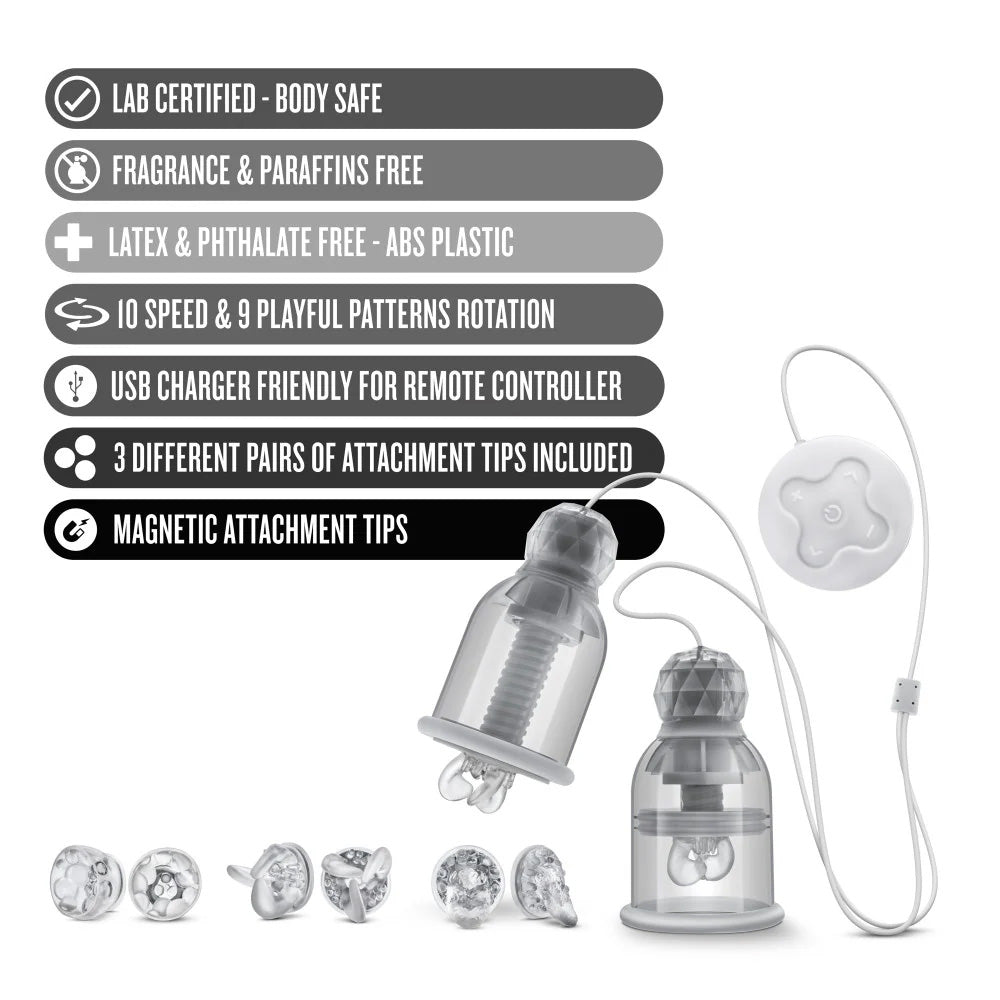 Blush Temptasia Titillator Nipple Play & Massaging System with Suction