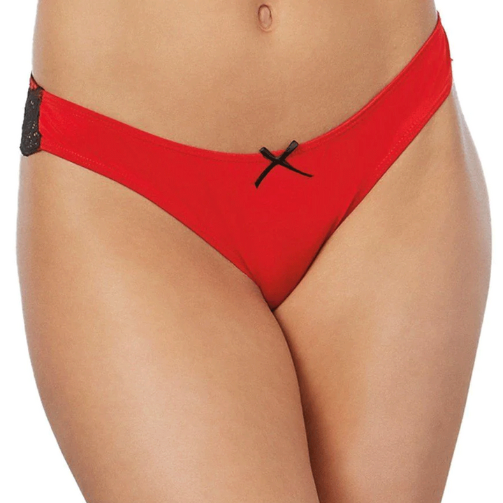 Dreamgirl Lingerie Cheeky Panty Cross Dye Lace - Red/Black 1380