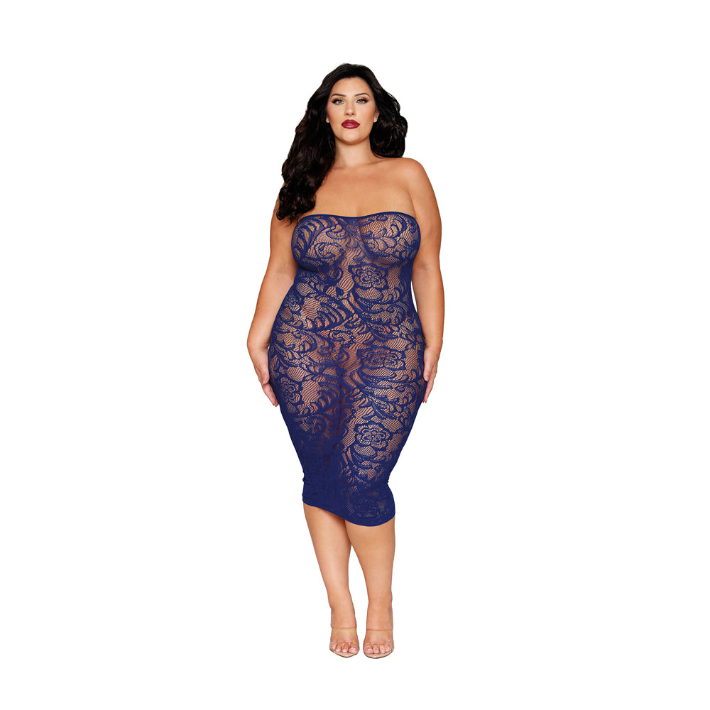 Dreamgirl Plus Size Bodystocking Shrug Gown 0525X - Eclipse