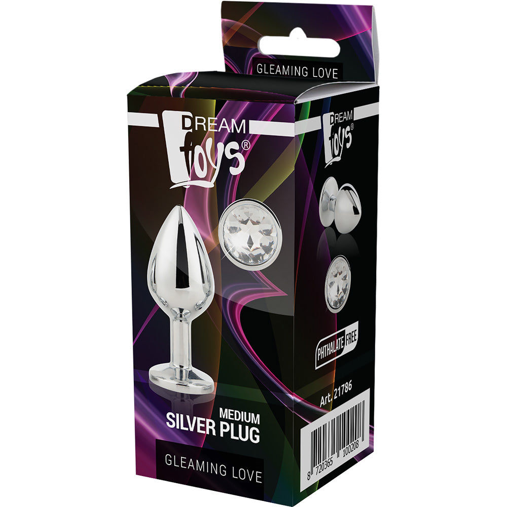 Dreamtoys Gleaming Love Silver Butt Plug - Medium