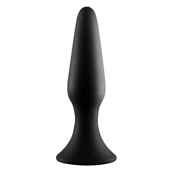 Excellent Power Actuator Silicone Butt Plug - Black