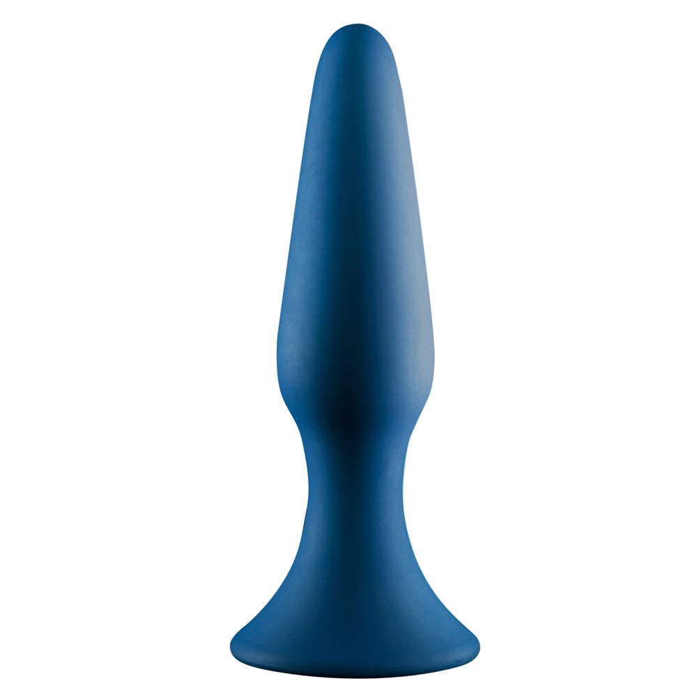 Excellent Power Actuator Silicone Butt Plug - Blue