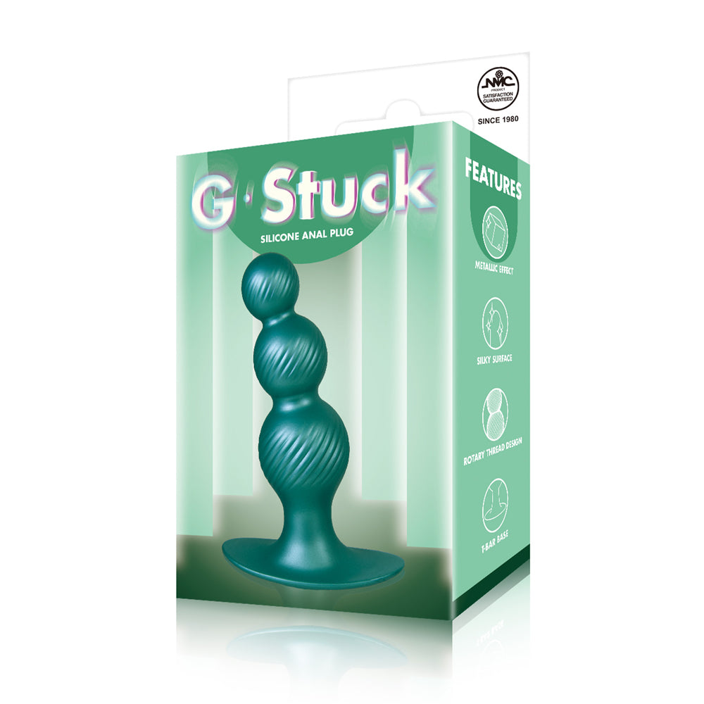 Excellent Power G-Stuck Silicone Anal Beads 5 Inch - Green