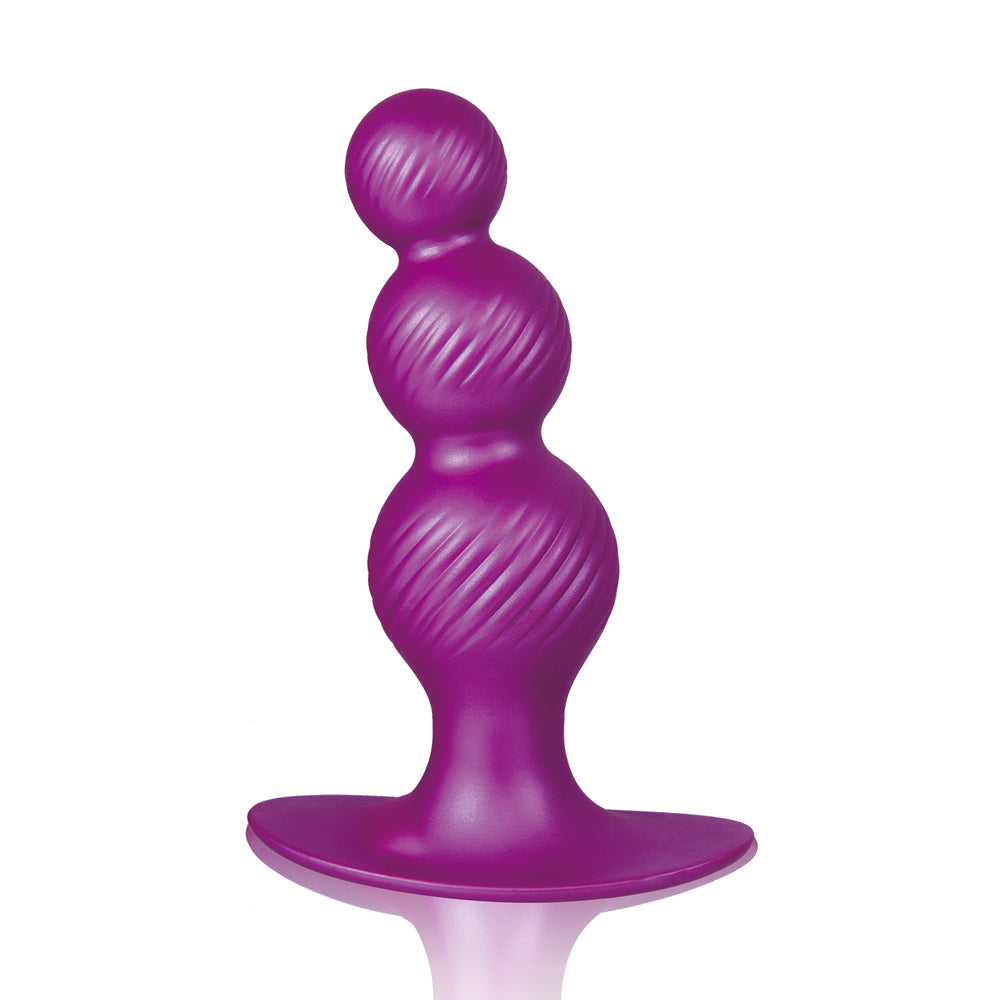 Excellent Power G-Stuck Silicone Anal Beads 5 Inch - Purple