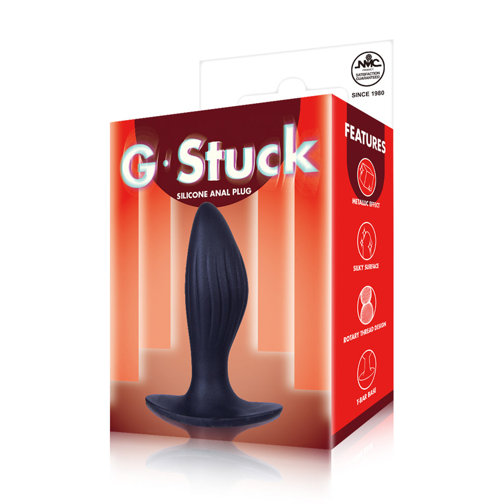 Excellent Power G-Stuck Silicone Curved Butt Plug 5 Inch - Black