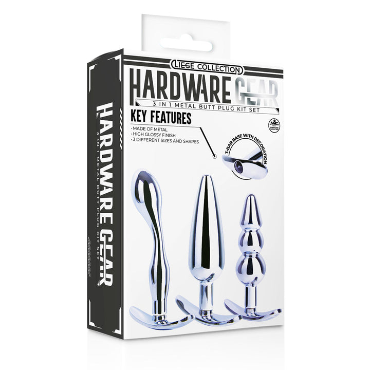 Excellent Power Hardware Gear Metal Butt Plug Kit - Curvy