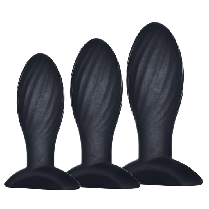 Excellent Power Kick Up 3 in 1 Silicone Anal Training Set - Ribbed