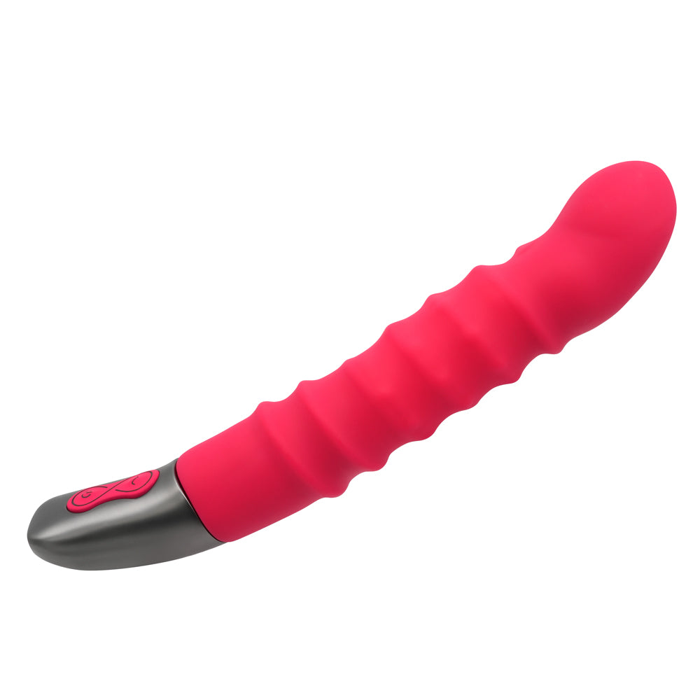 Excellent Power Titanz Rotating Ribbed Beaded G-Spot Vibrator - Pink