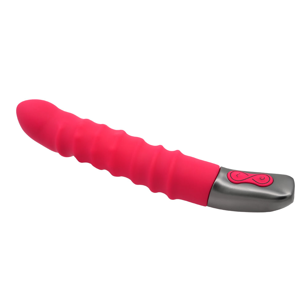 Excellent Power Titanz Rotating Ribbed Beaded G-Spot Vibrator - Pink