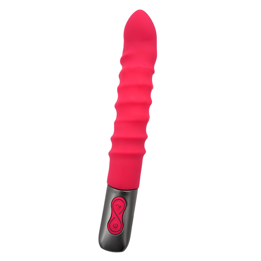 Excellent Power Titanz Rotating Ribbed Beaded G-Spot Vibrator - Pink