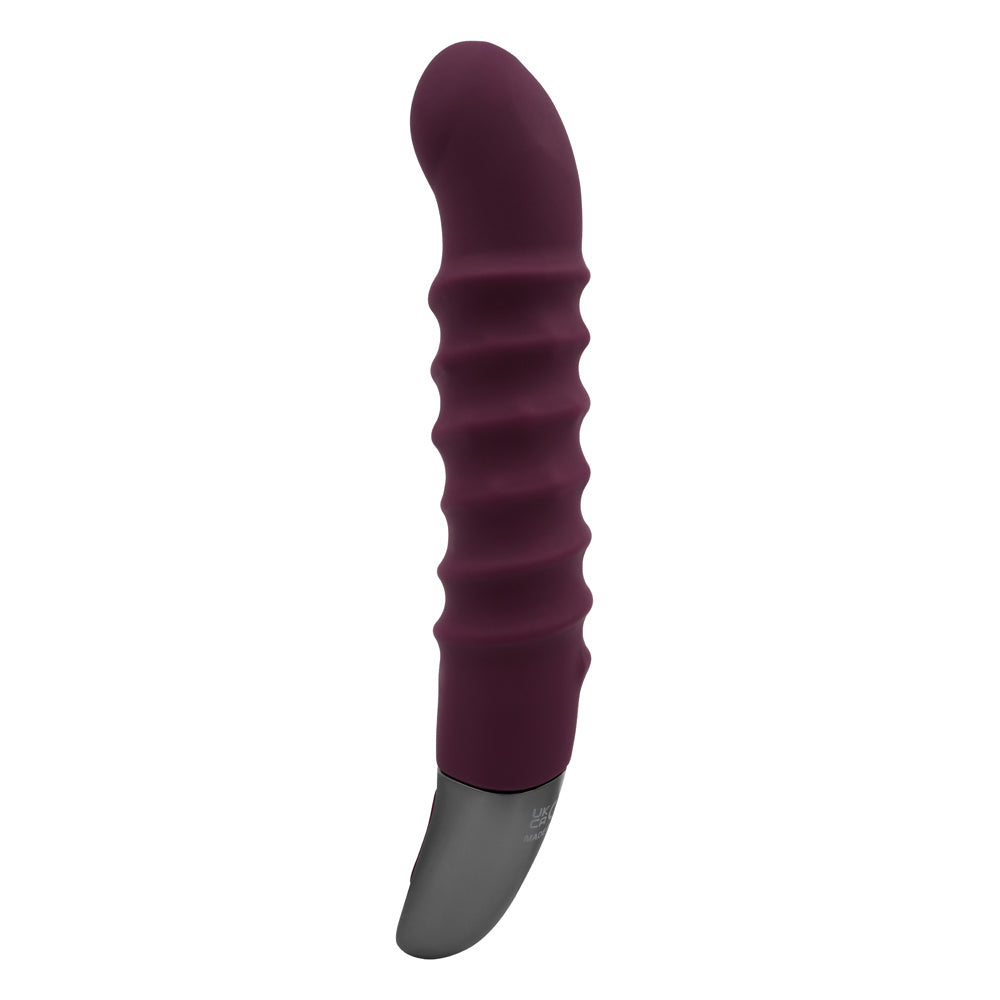 Excellent Power Titanz Rotating Ribbed Beaded G-Spot Vibrator - Rubine Red