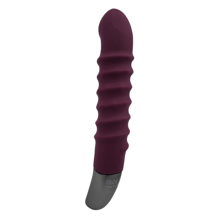 Excellent Power Titanz Rotating Ribbed Beaded G-Spot Vibrator - Rubine Red