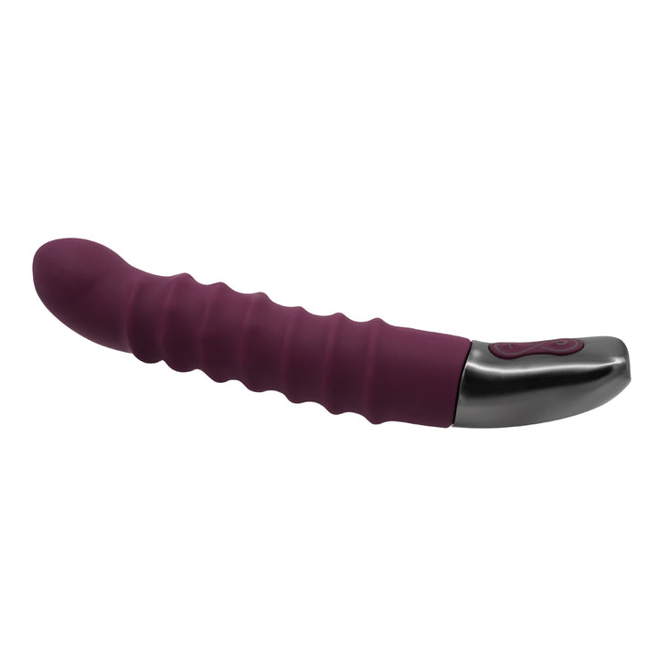 Excellent Power Titanz Rotating Ribbed Beaded G-Spot Vibrator - Rubine Red