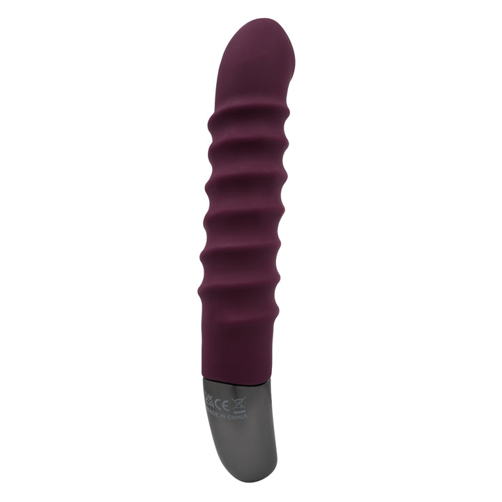 Excellent Power Titanz Rotating Ribbed Beaded G-Spot Vibrator - Rubine Red