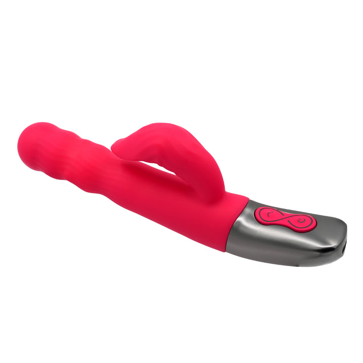 Excellent Power Titanz Thrusting Beaded Rabbit Vibrator - Pink