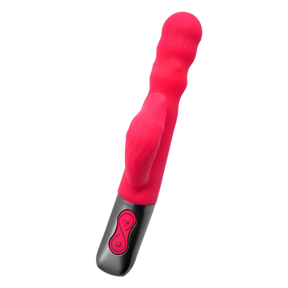 Excellent Power Titanz Thrusting Beaded Rabbit Vibrator - Pink