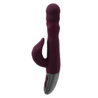 Excellent Power Titanz Thrusting Beaded Rabbit Vibrator - Rubine Red