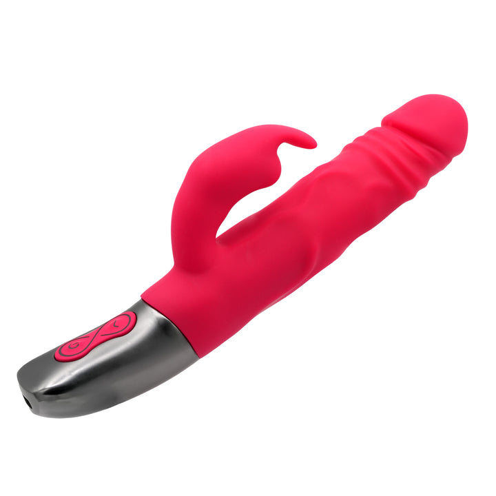 Excellent Power Titanz Thrusting Penis Rabbit Vibrator - Pink