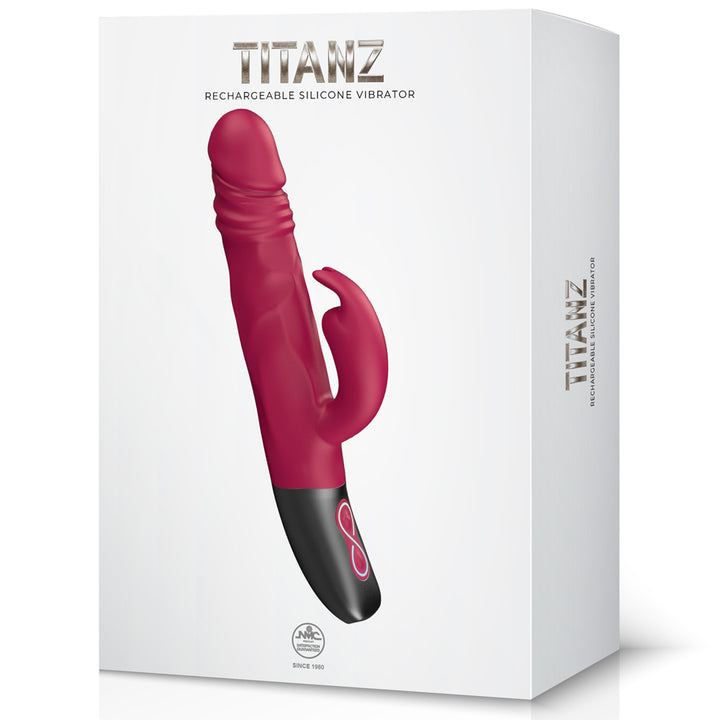 Excellent Power Titanz Thrusting Penis Rabbit Vibrator - Pink