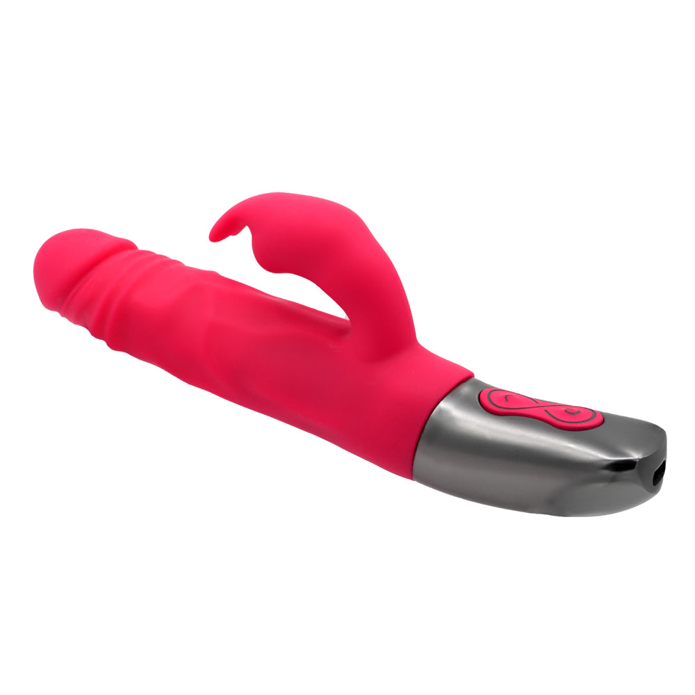 Excellent Power Titanz Thrusting Penis Rabbit Vibrator - Pink