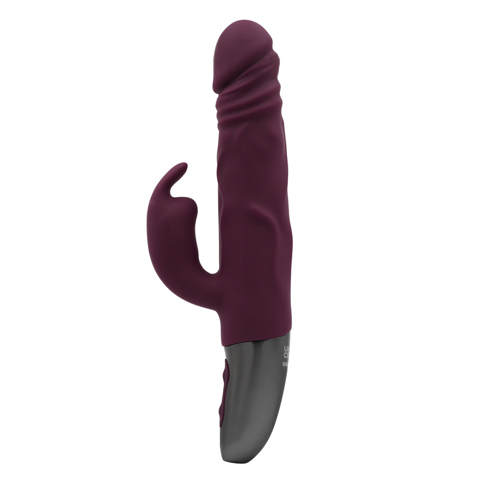 Excellent Power Titanz Thrusting Penis Rabbit Vibrator - Rubine Red