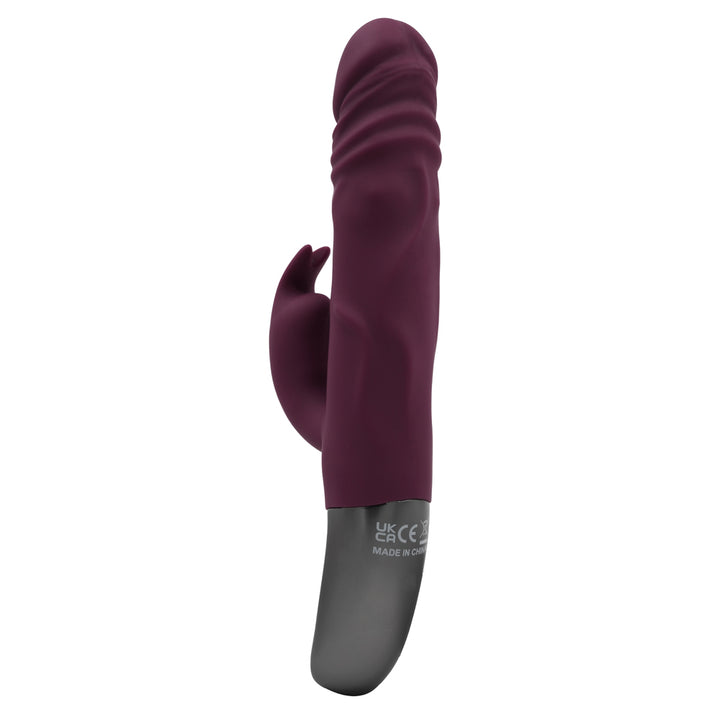 Excellent Power Titanz Thrusting Penis Rabbit Vibrator - Rubine Red