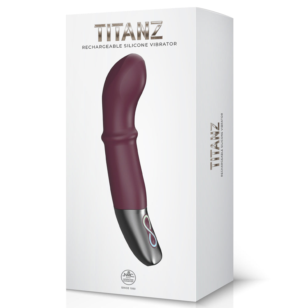 Excellent Power Titanz Waving Beaded G-Spot Vibrator - Rubine Red