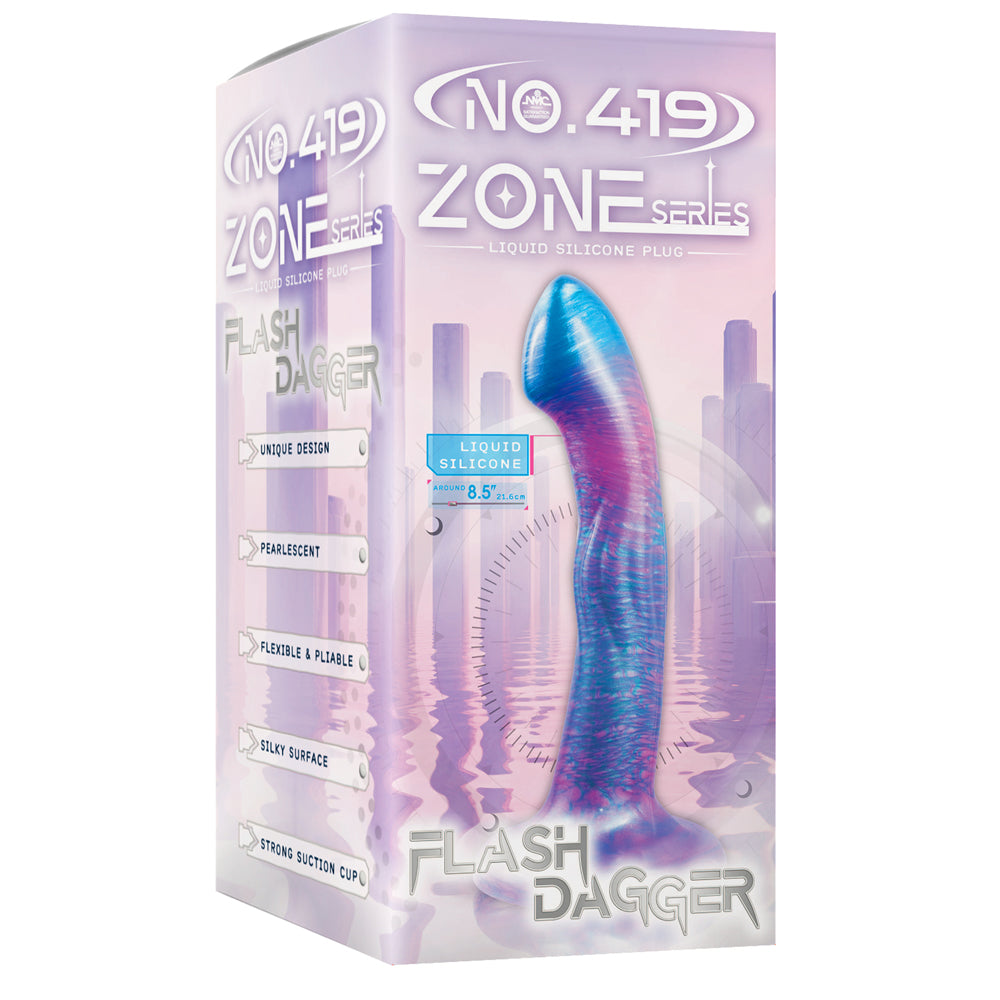 Excellent Power no.419 Zone Liquid Silicone G-Spot Dildo 7.5 Inch - Blue