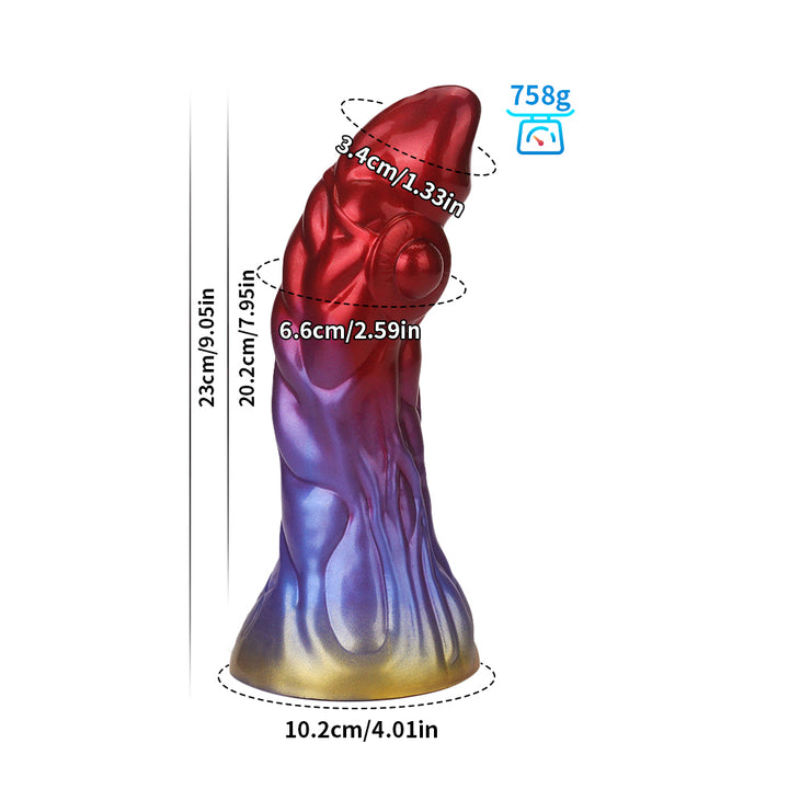 Fantasy Devil Dart Platinum Silicone Dildo 9 Inch