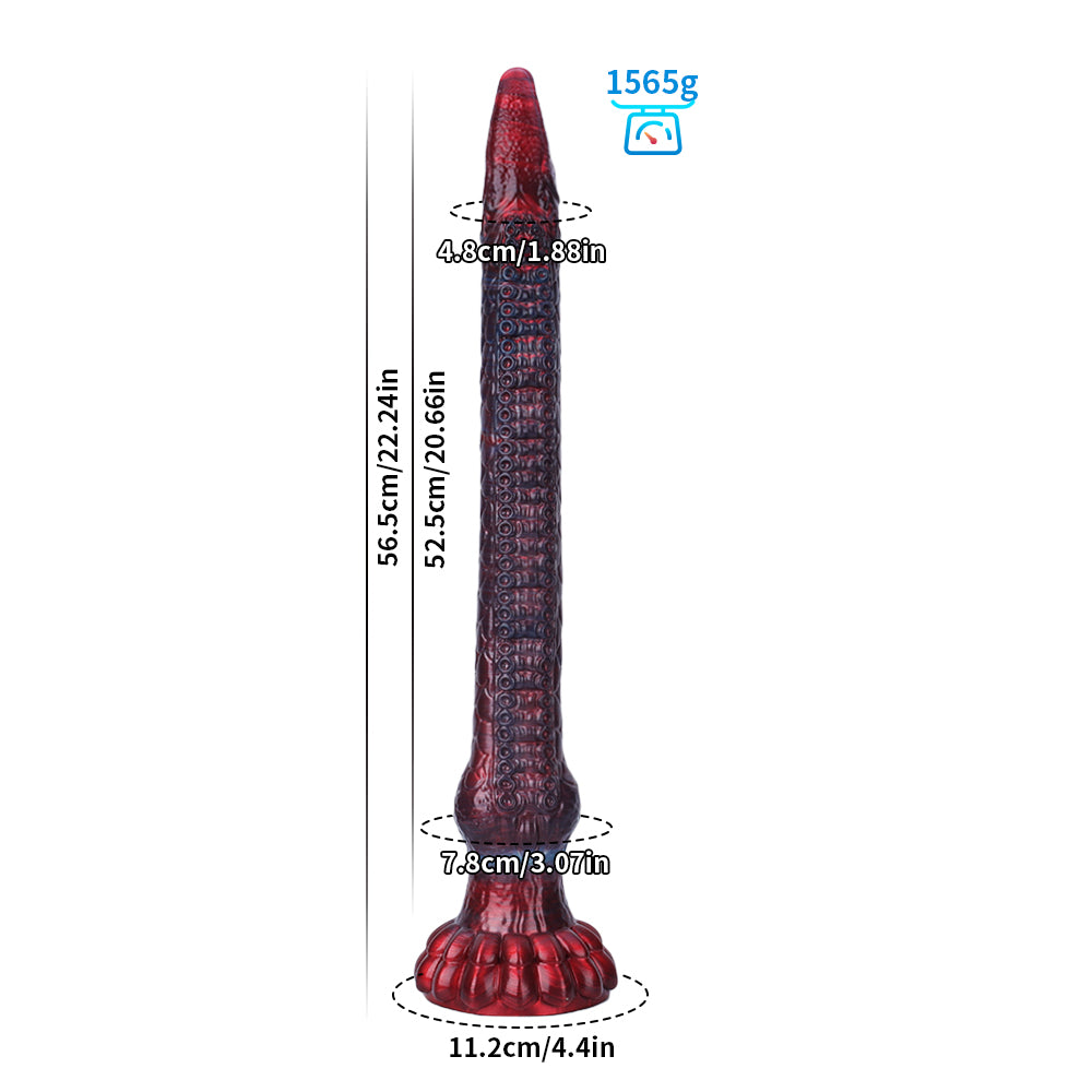 Fantasy Octopussy Platinum Silicone Dildo 22.2 Inch - Metallic Red