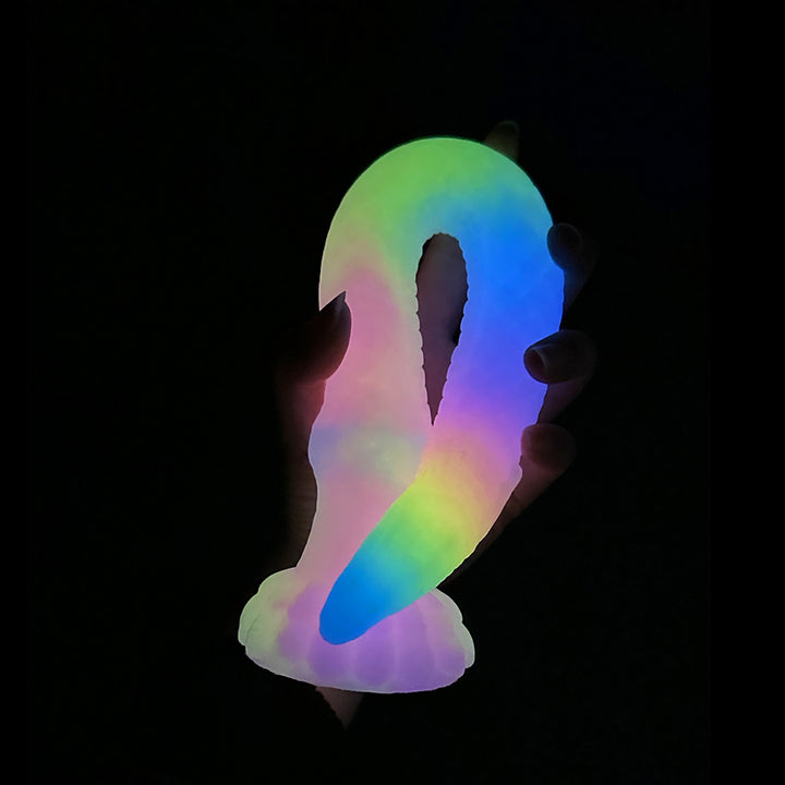 Fantasy Octopussy Platinum Silicone Dildo 30.7 Inch - Glow In The Dark