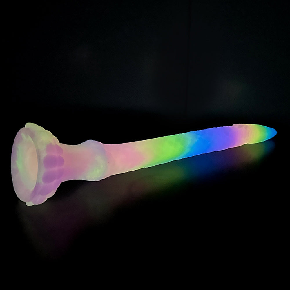 Fantasy Octopussy Platinum Silicone Dildo 30.7 Inch - Glow In The Dark