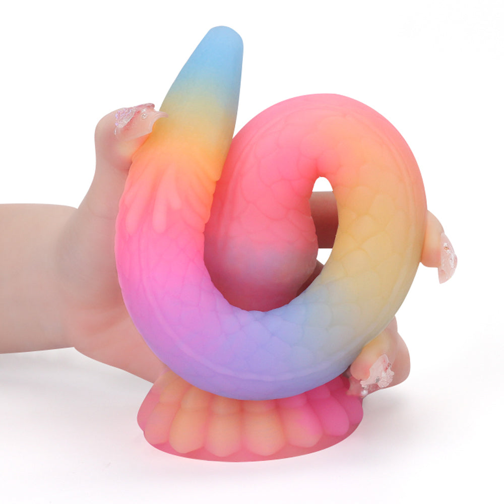 Fantasy Octopussy Platinum Silicone Dildo 12.2 Inch - Glow In The Dark