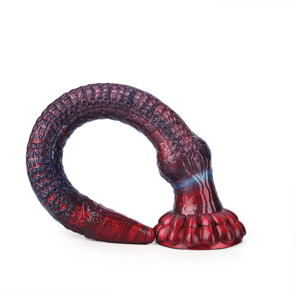 Fantasy Octopussy Platinum Silicone Dildo 12.2 Inch - Metallic Red