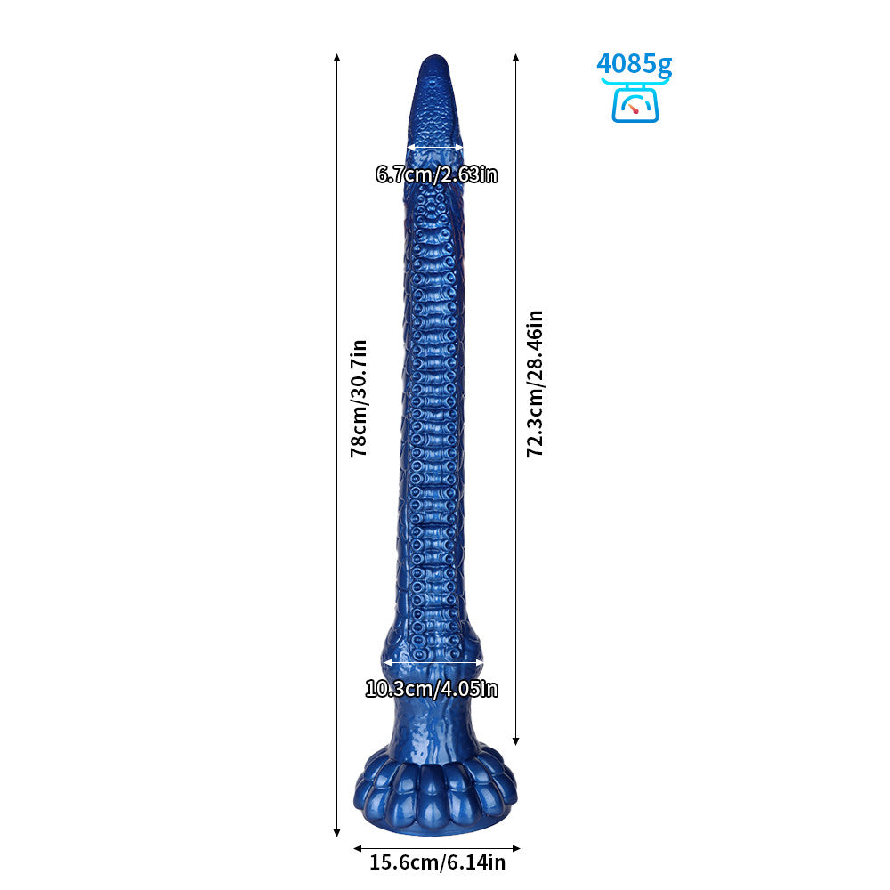 Fantasy Octopussy Platinum Silicone Dildo 30.7 Inch - Metallic Blue