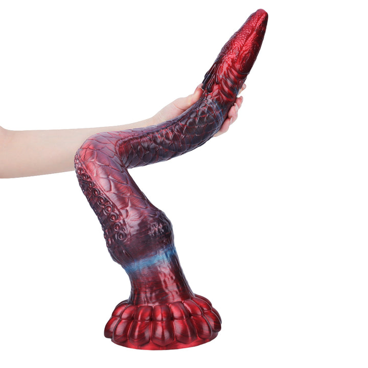 Fantasy Octopussy Platinum Silicone Dildo 36.2 Inch - Metallic Red