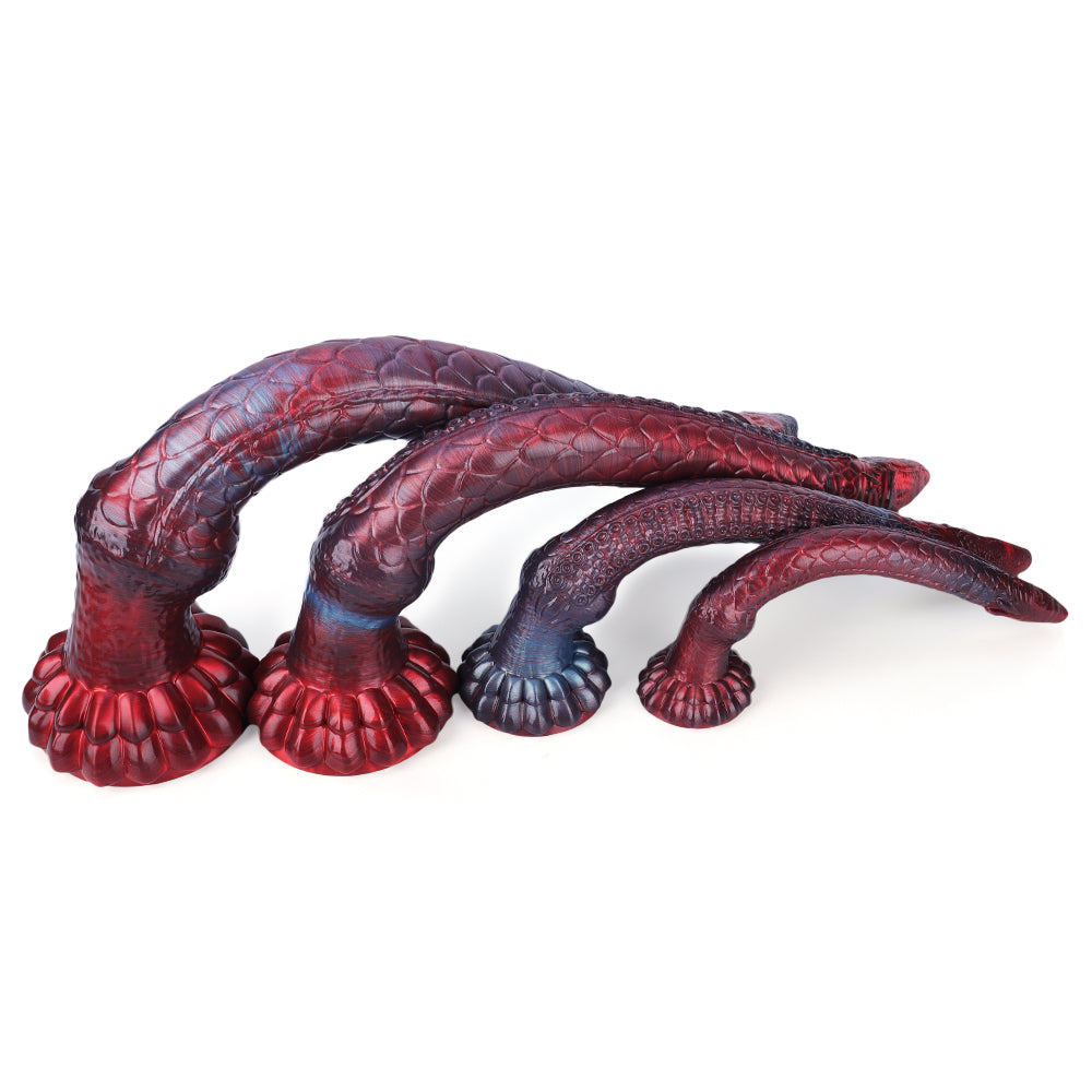 Fantasy Octopussy Platinum Silicone Dildo 12.2 Inch - Metallic Red