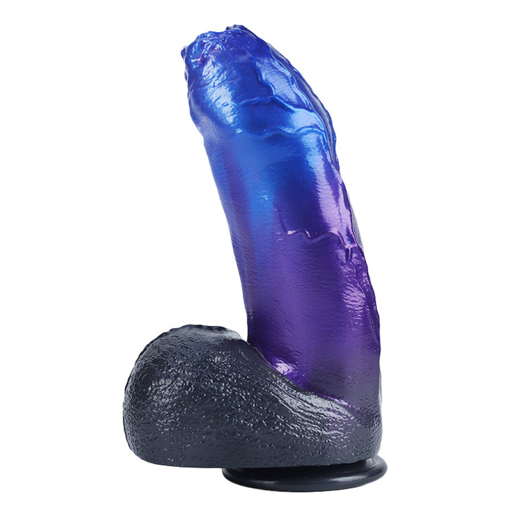 Fantasy Uncut Chubb Platinum Silicone Dildo 9.3 Inch - Metallic Blue